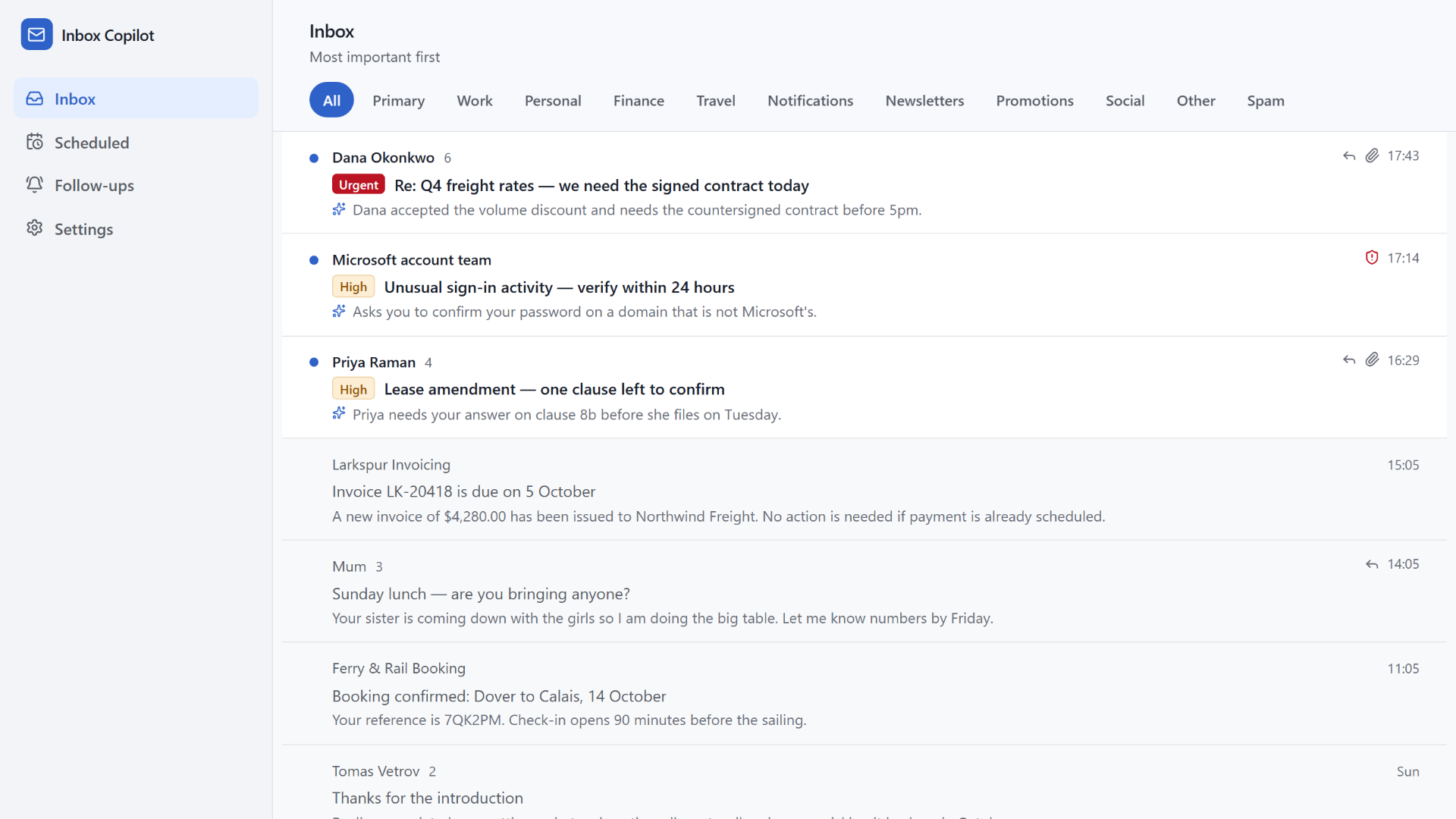 Inbox Copilot — AI email assistant for Gmail.